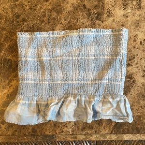 American Eagle Plaid Blue Tube Top